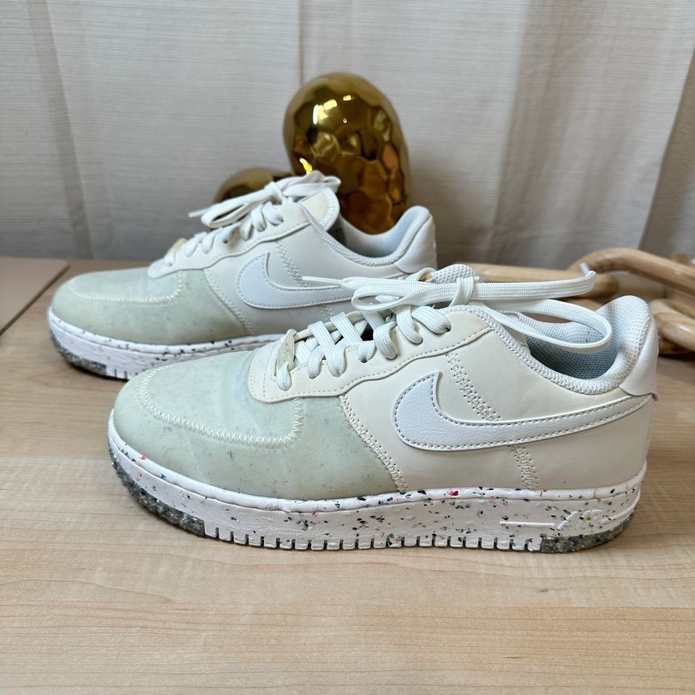 NIKE White Air Force 1 Crater Recycled Sneakers, Womens 8